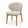 Stuhl BRENDA mit breiter Rückenlehne in Beige meliert, Schrägansicht